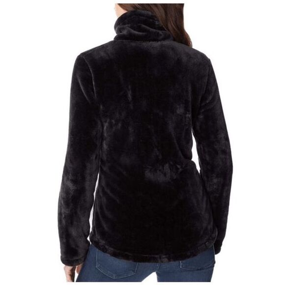 Plush Faux Fur Full Zip Jacket Black XL | 32 Degrees - Picture 4 of 9